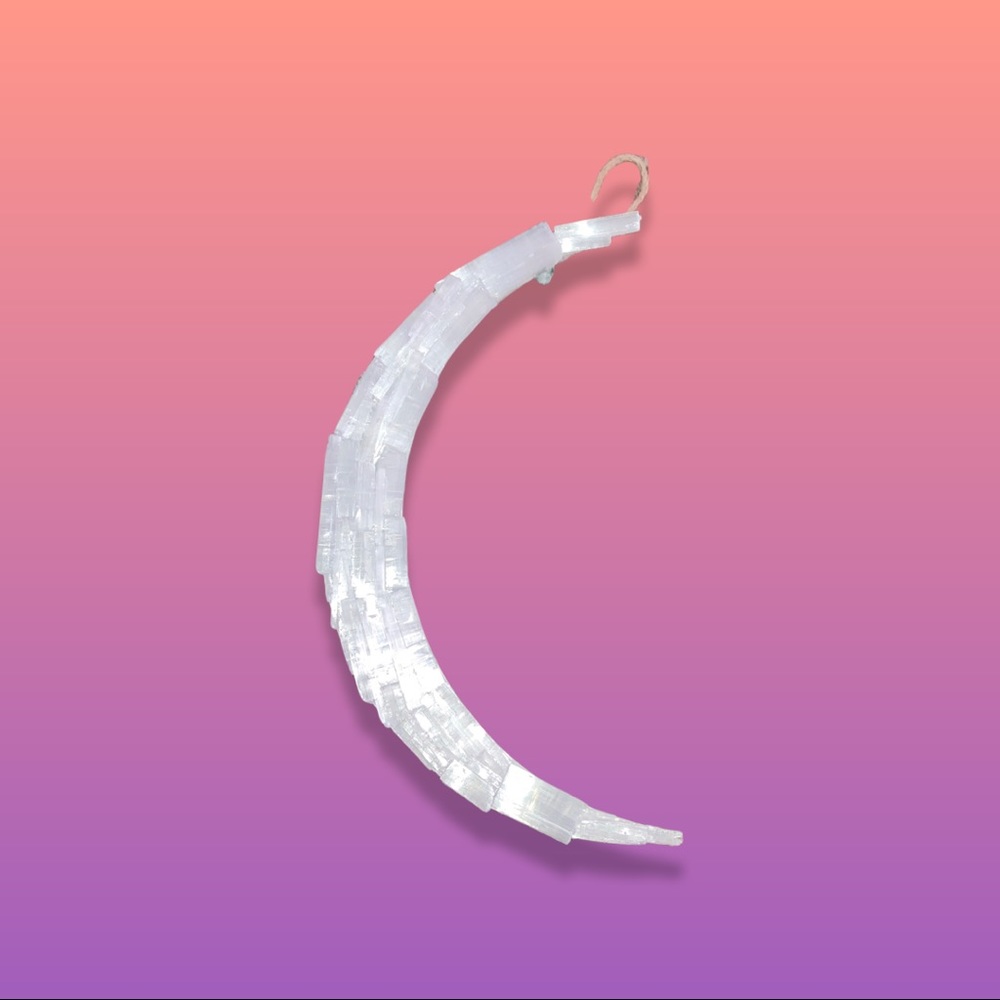 Selenite crystal moon
